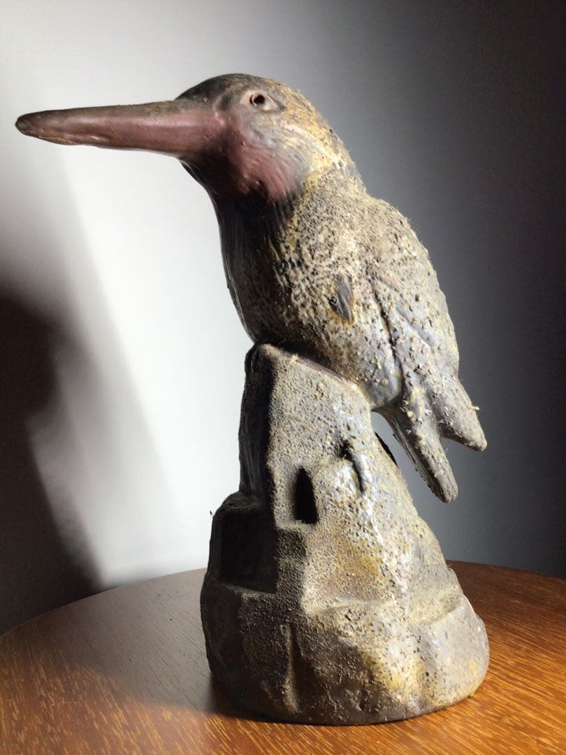 旧家初出し 備前焼 人間国宝 陶工 野鳥の置物 古美術品 時代物