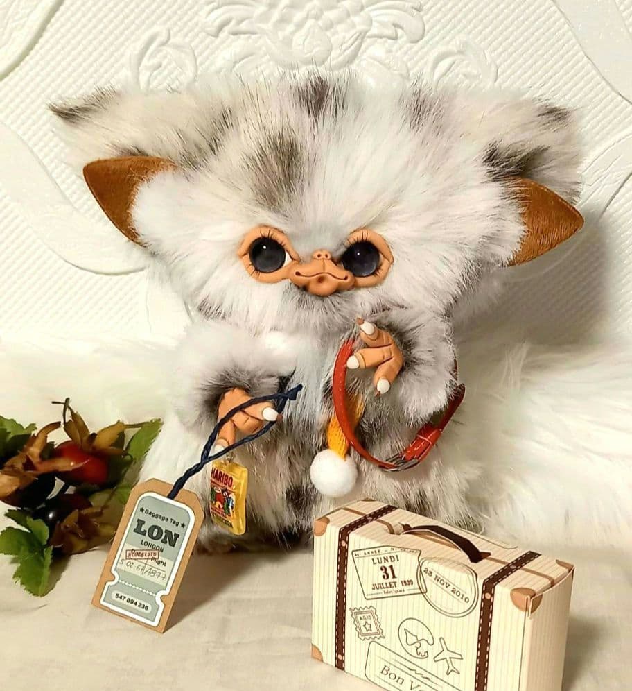 ハンドメイド・可動Big長毛ベビさんのお人形・アートドール・ぬいぐるみ・創作