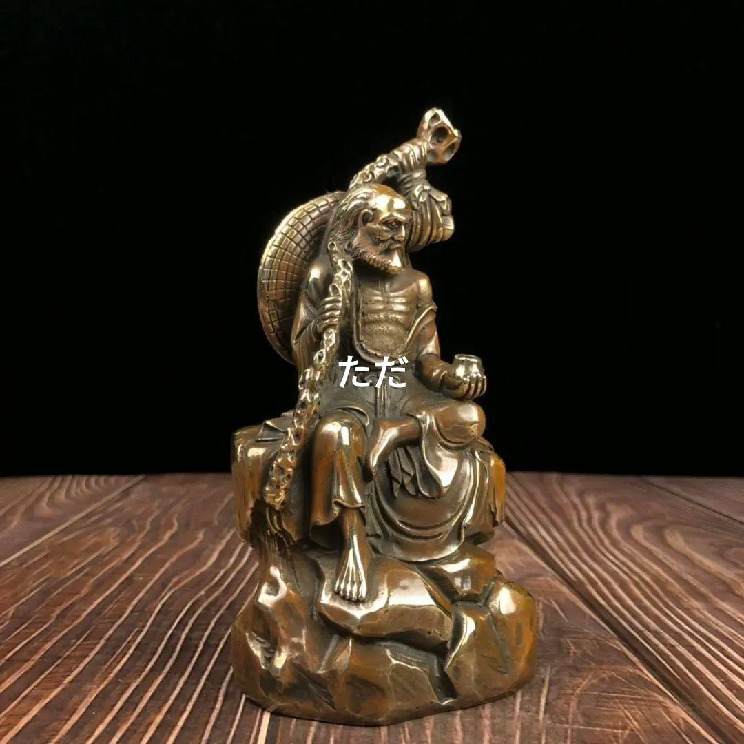 仏教美術 銅製仏像 沈思達磨祖師像 応接間 茶室 書斎 装飾品 工芸品 置物