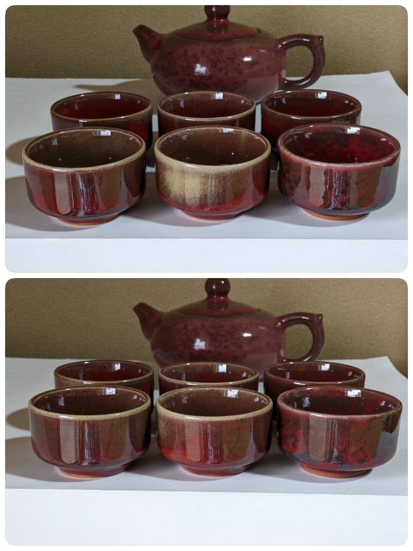 ♦中国美術品【希少】！ 銅紅釉 茶壺 茶器 アンティーク 骨董品 コレクション