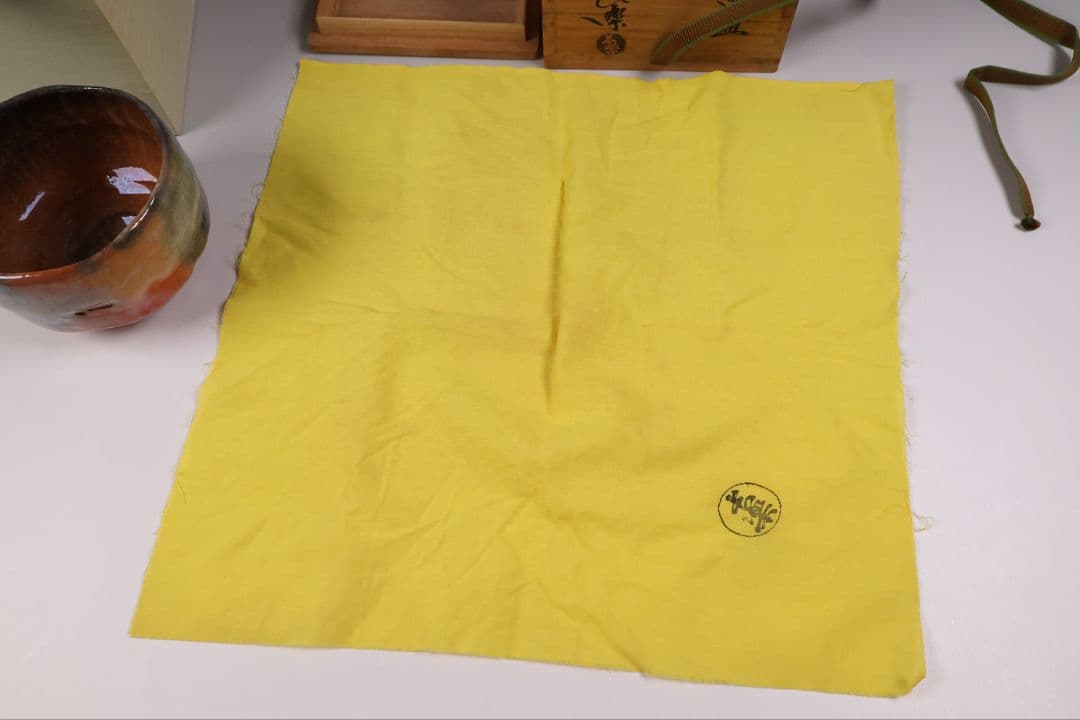 茶道具 二代 小川長楽 赤茶碗 共箱 共布 陶芸 陶器【MA914】