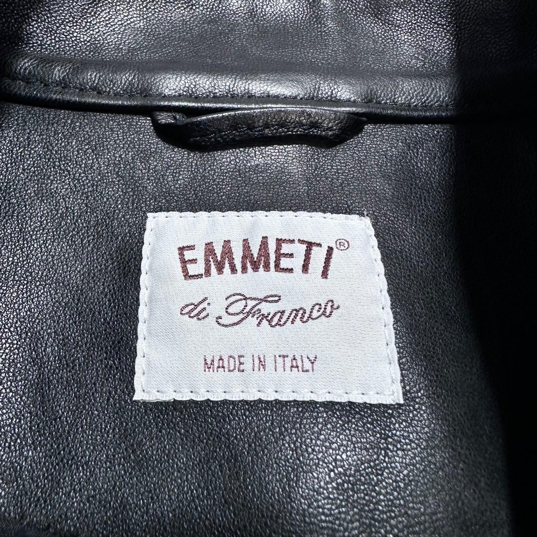 美品✨EMMETI JURI 46 シングルライダースジャケット ラムレザー 黒