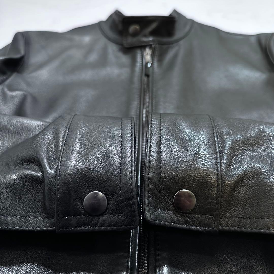 美品✨EMMETI JURI 46 シングルライダースジャケット ラムレザー 黒