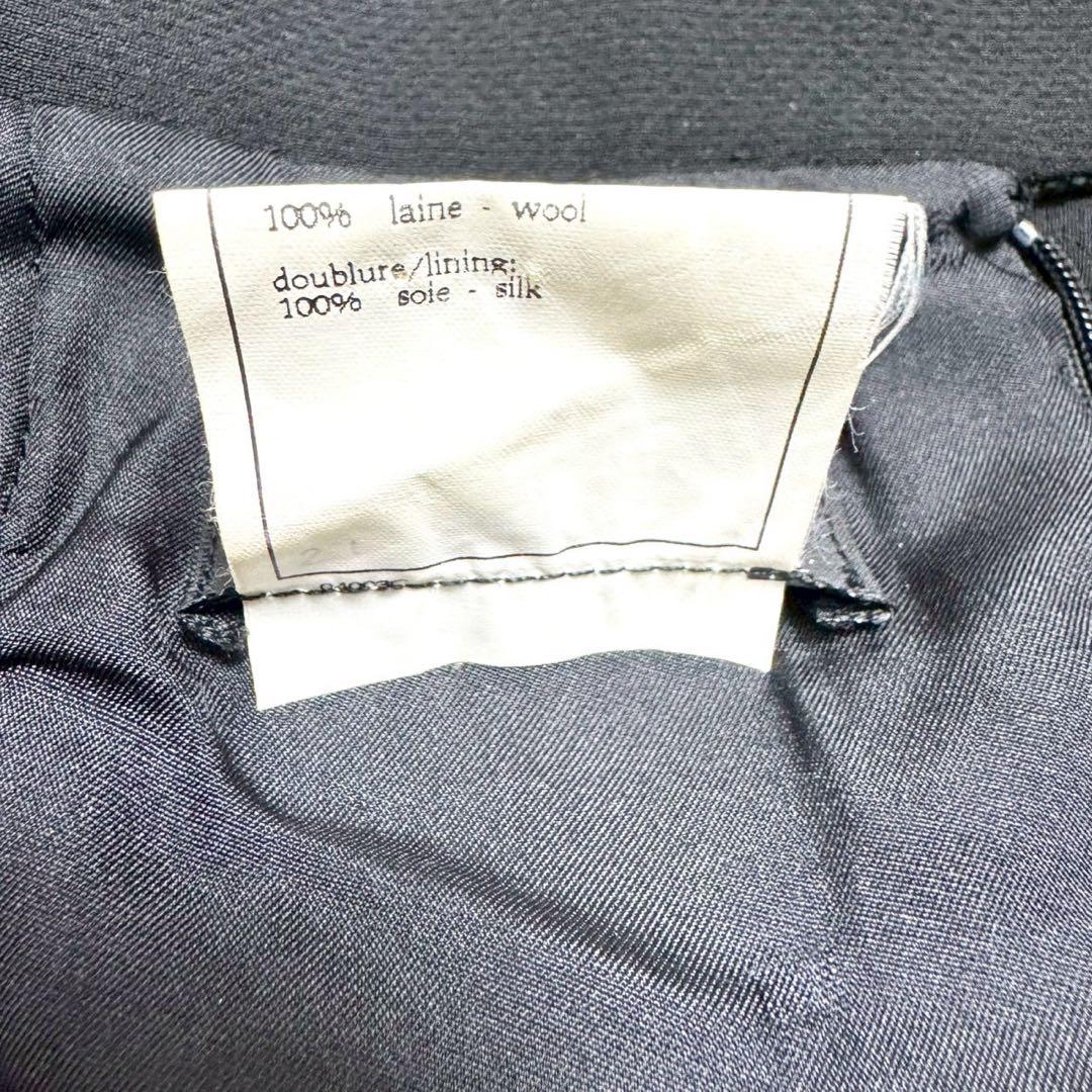 専用　ヴィンテージ シャネル スカート 膝下 ココマークボタン 裏地シルク 黒