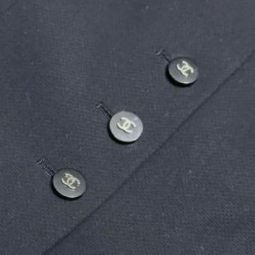 専用　ヴィンテージ シャネル スカート 膝下 ココマークボタン 裏地シルク 黒