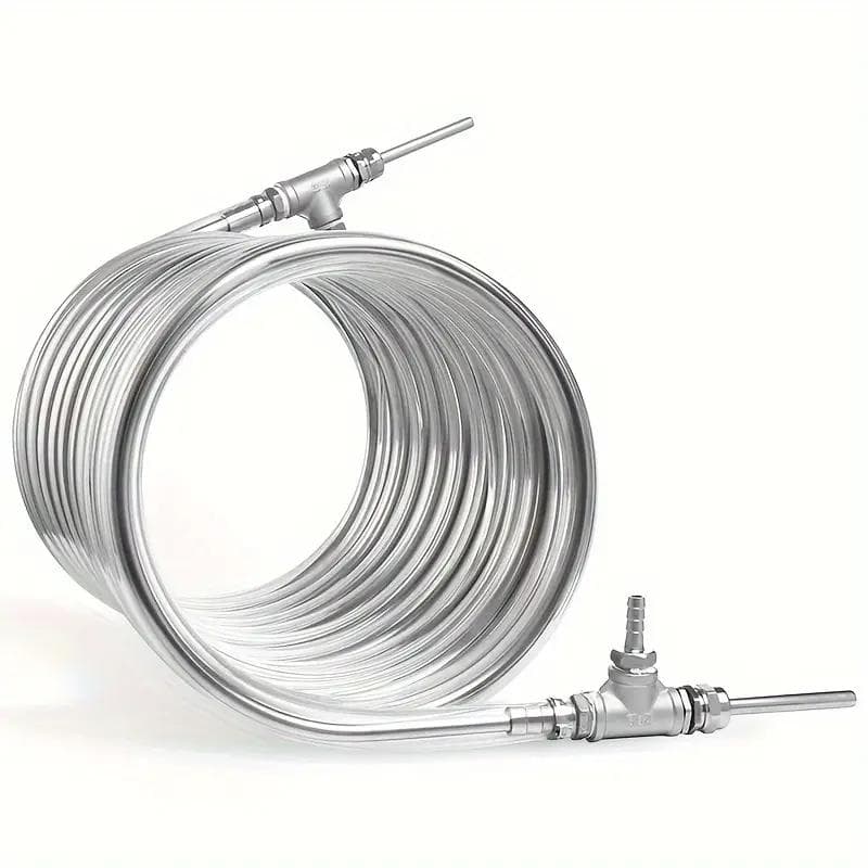 ワイン蒸留 二重管熱交換器 カウンターフロー冷却器 ステンレス　ビールの醸造にも