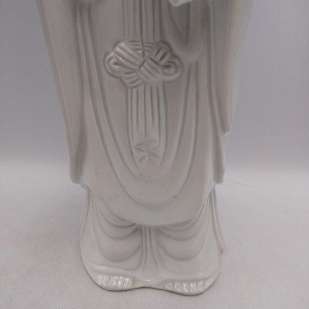 鍋島大五作　白磁　縁起物　慈母観音像　仏像　置き物　陶器　インテリア