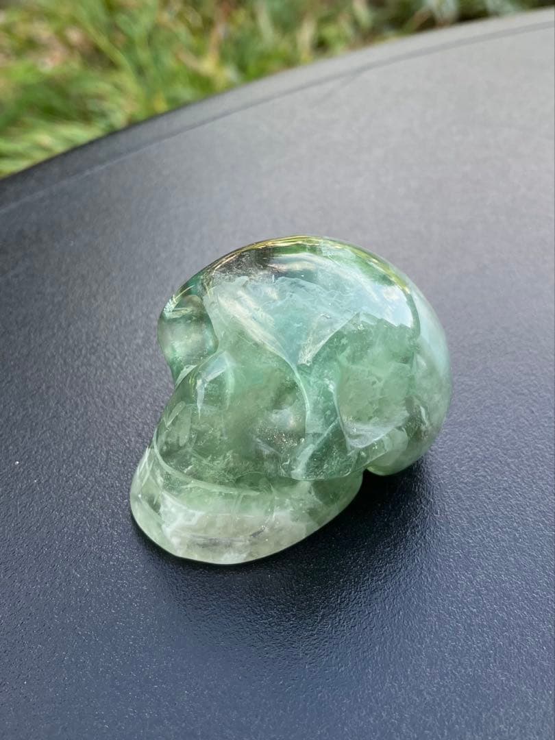 グリーン　フローライト　スカル　モチーフ