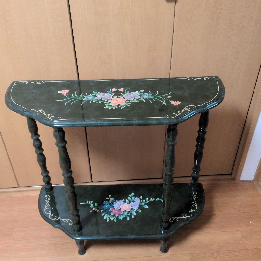 花柄コンソール テーブル 台 アンティーク家具