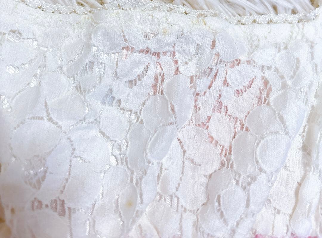 激レア　リズリサ　タグ付　三段フリル　チェック　平成レトロ　姫ギャル　花　レース