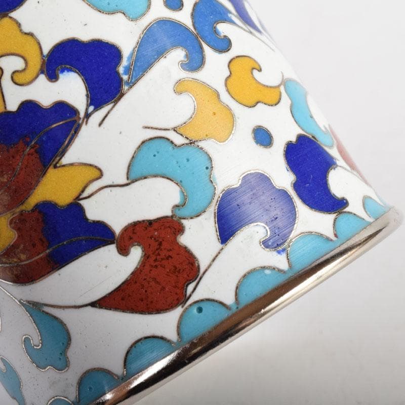 茶道具　北善七宝　花文　蓋置　共箱　C　9071