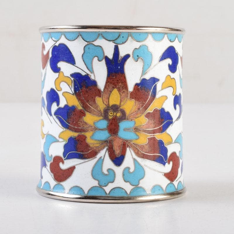 茶道具　北善七宝　花文　蓋置　共箱　C　9071