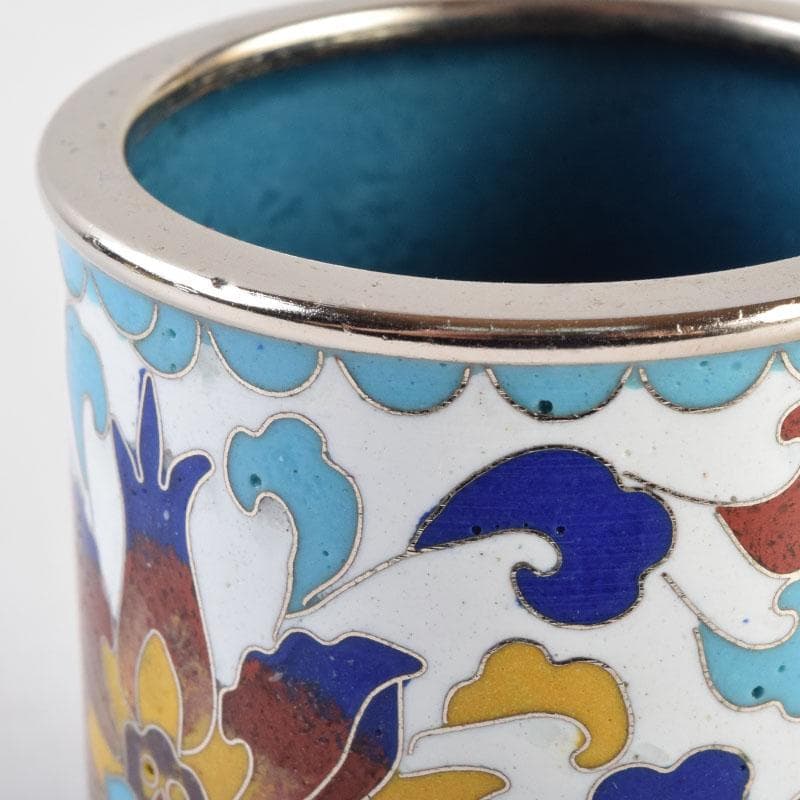 茶道具　北善七宝　花文　蓋置　共箱　C　9071