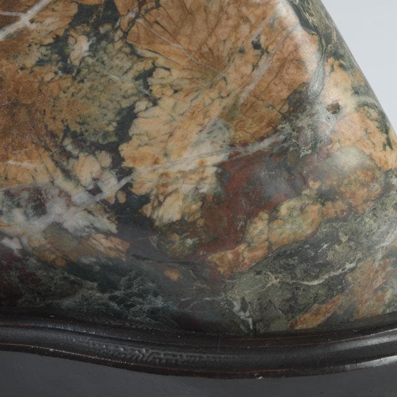 天然石　鑑賞石　菊花石　置物　重さ約792g　唐木台付　V　9424