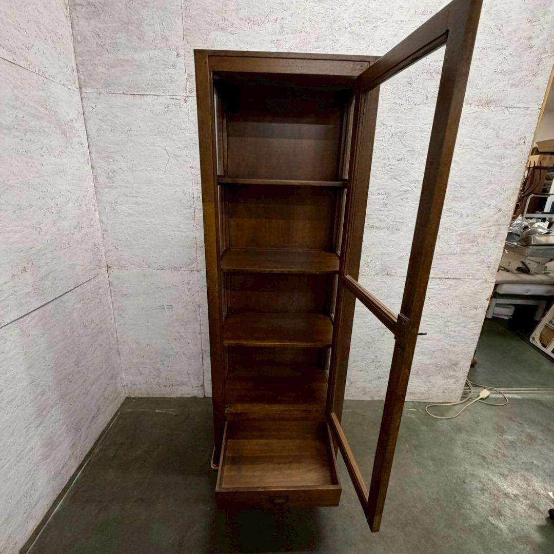 木製 ディスプレイキャビネット ガラスキャビネット アンティーク A0681