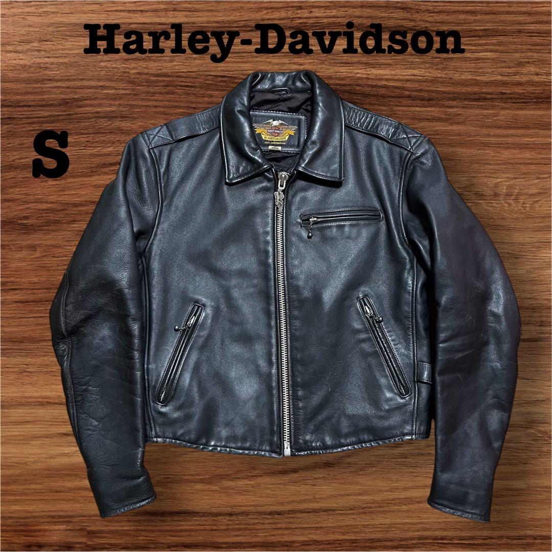 Harley-Davidson シングルライダースジャケット　S ブラック　黒