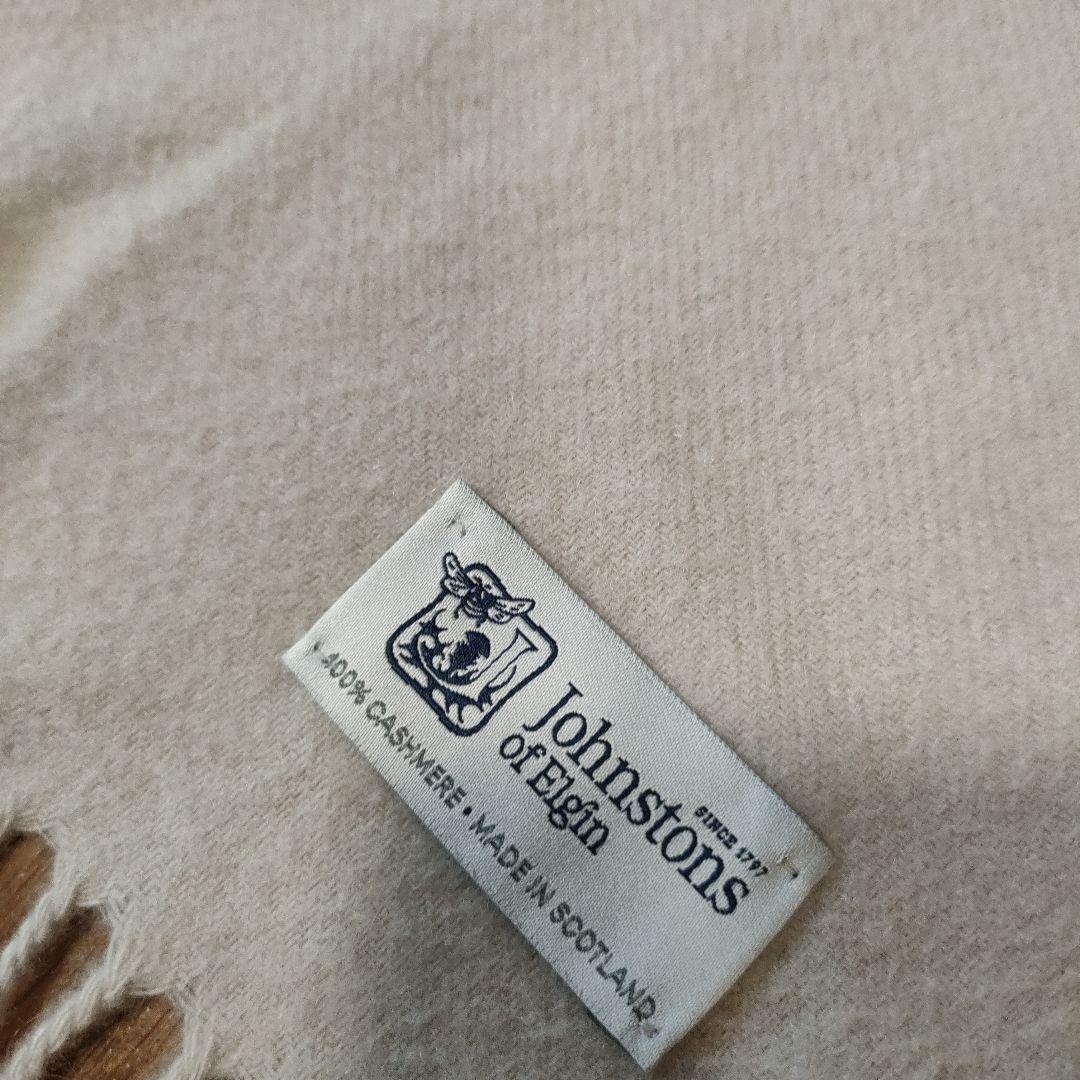 a52 超美品　ジョンストンズ　エルガン　マフラー　カシミヤ100 薄グレー