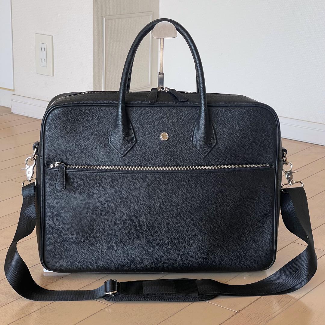 【美品・定価85,800円】hinn エンボスレザー ビジネスバッグ(オマケ付)