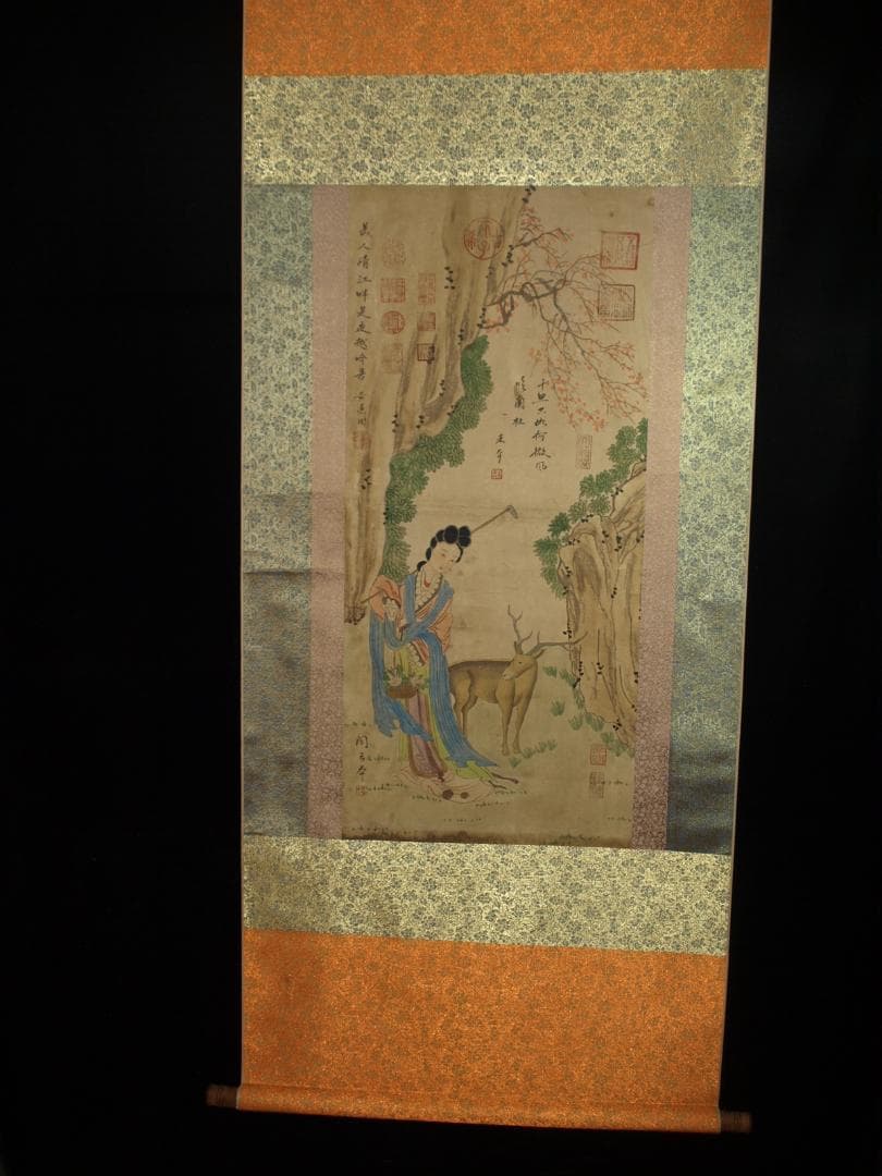 民間仕入れ品　中国時代の物図　肉筆絵　激安骨董BD216A13-3