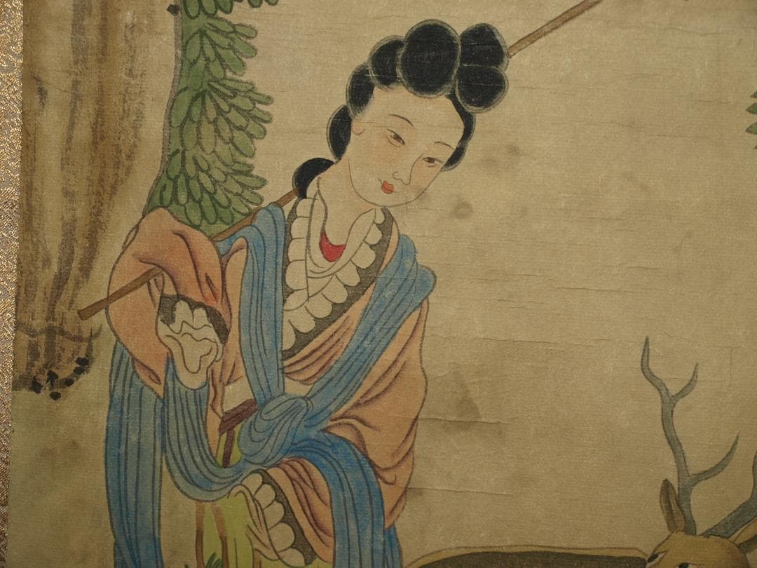 民間仕入れ品　中国時代の物図　肉筆絵　激安骨董BD216A13-3