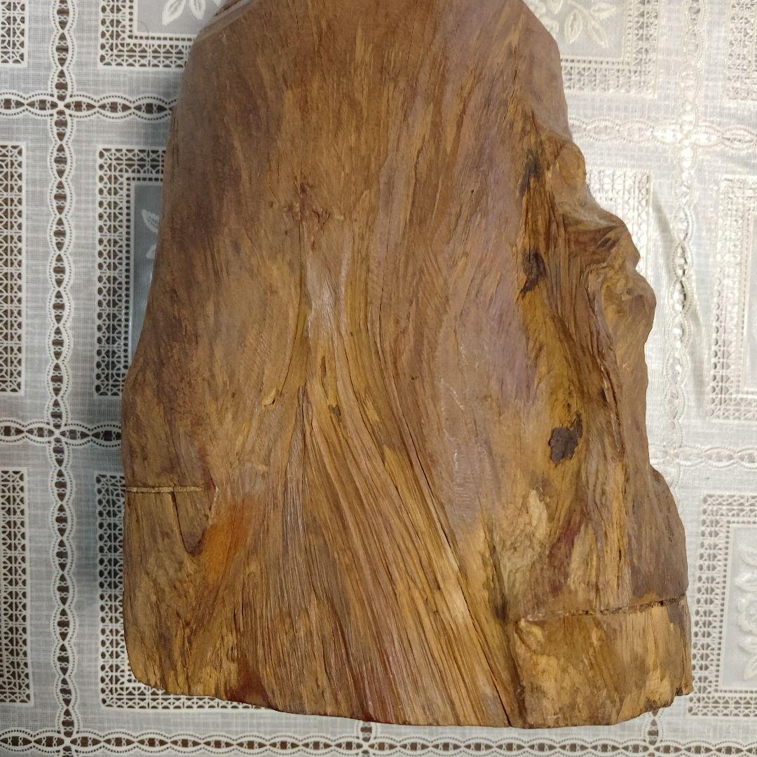 一刀彫『福禄寿　寿老人』逸品、高さ42cm(如意棒含)