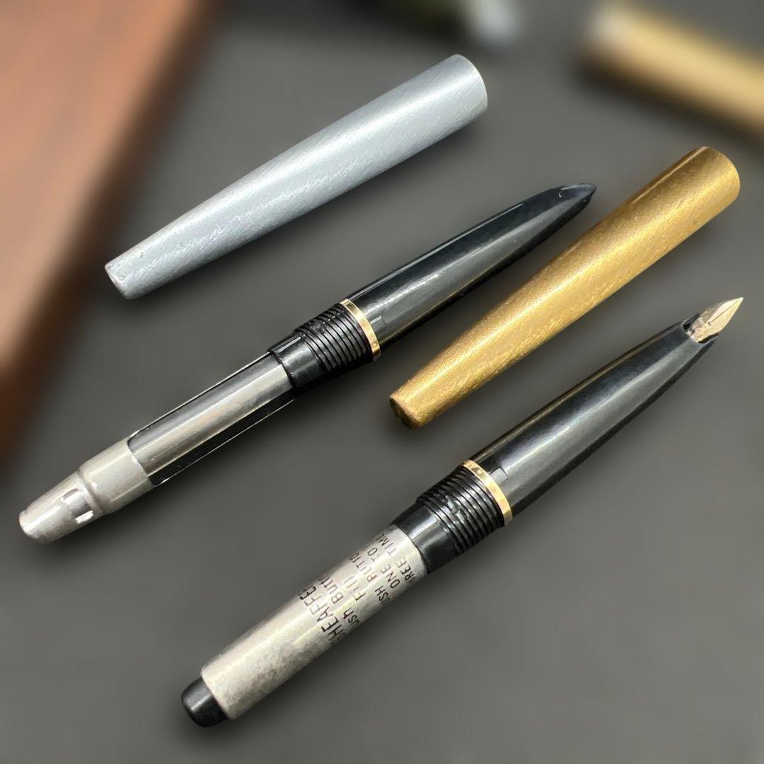 14K Sheaffer 万年筆 ２点セット シェーファー 金銀セット
