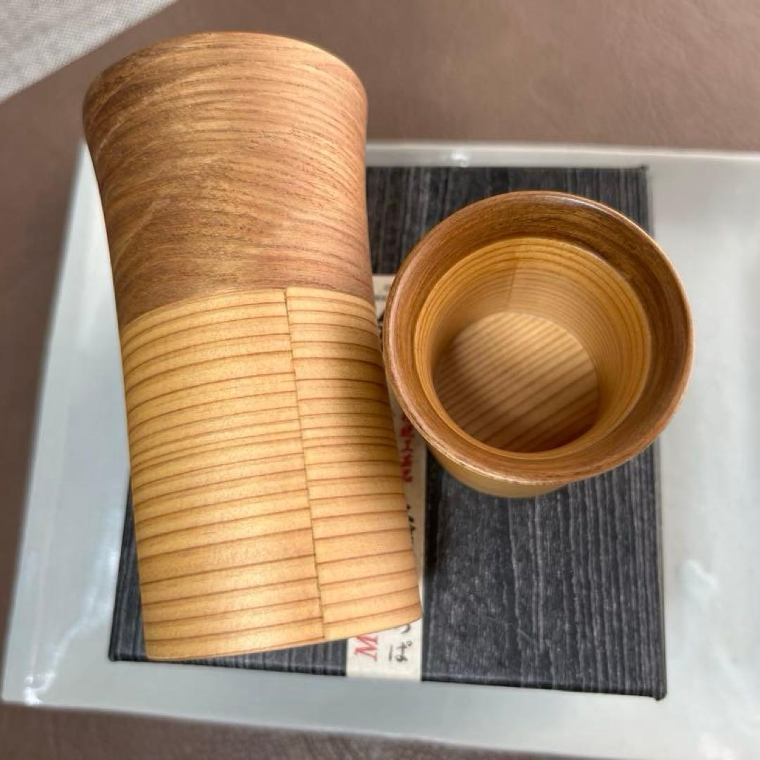 大館曲げわっぱ あわせ 月・花 カップ[ビアカップ.フリーカップ]ぐい呑