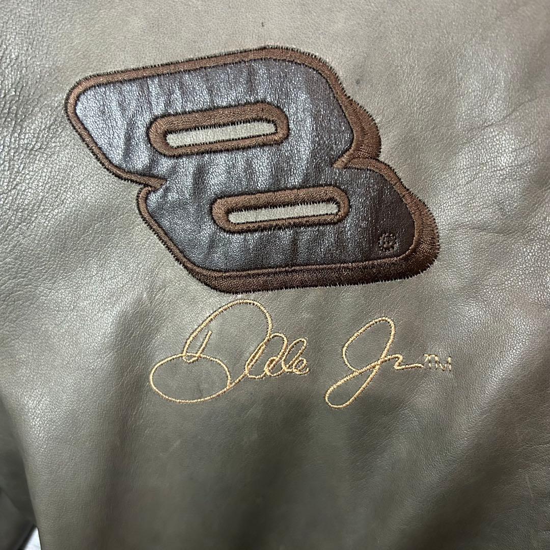 【豪華刺繍】NASCAR レザー シングルライダースジャケット 両面刺繍