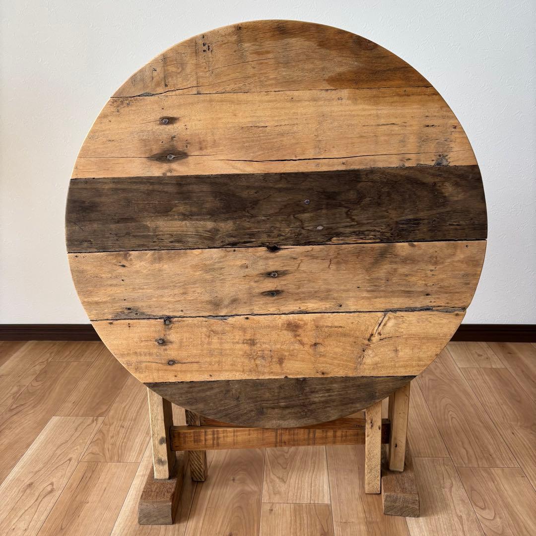 アンティークテーブル　折りたたみ　丸テーブル　サイドテーブル