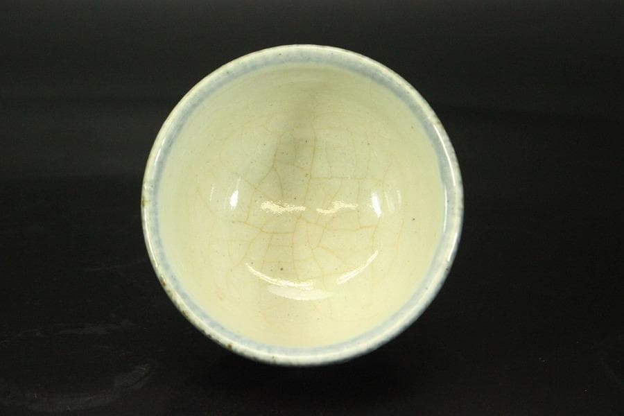 呉洲面取汲出 茶碗 六客 河井透 木箱付(メ1276)