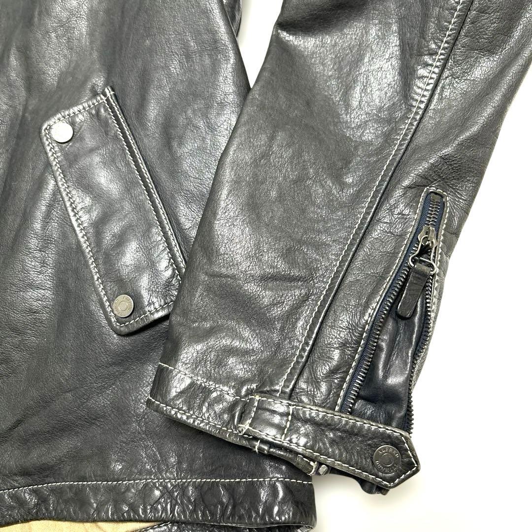 ダンヒル レザーシングルライダースジャケット