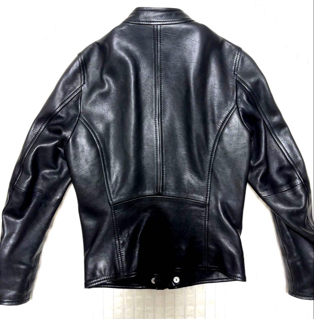 【超美品】DIESELライダースジャケット.レザージャケット 黒 XS シングル