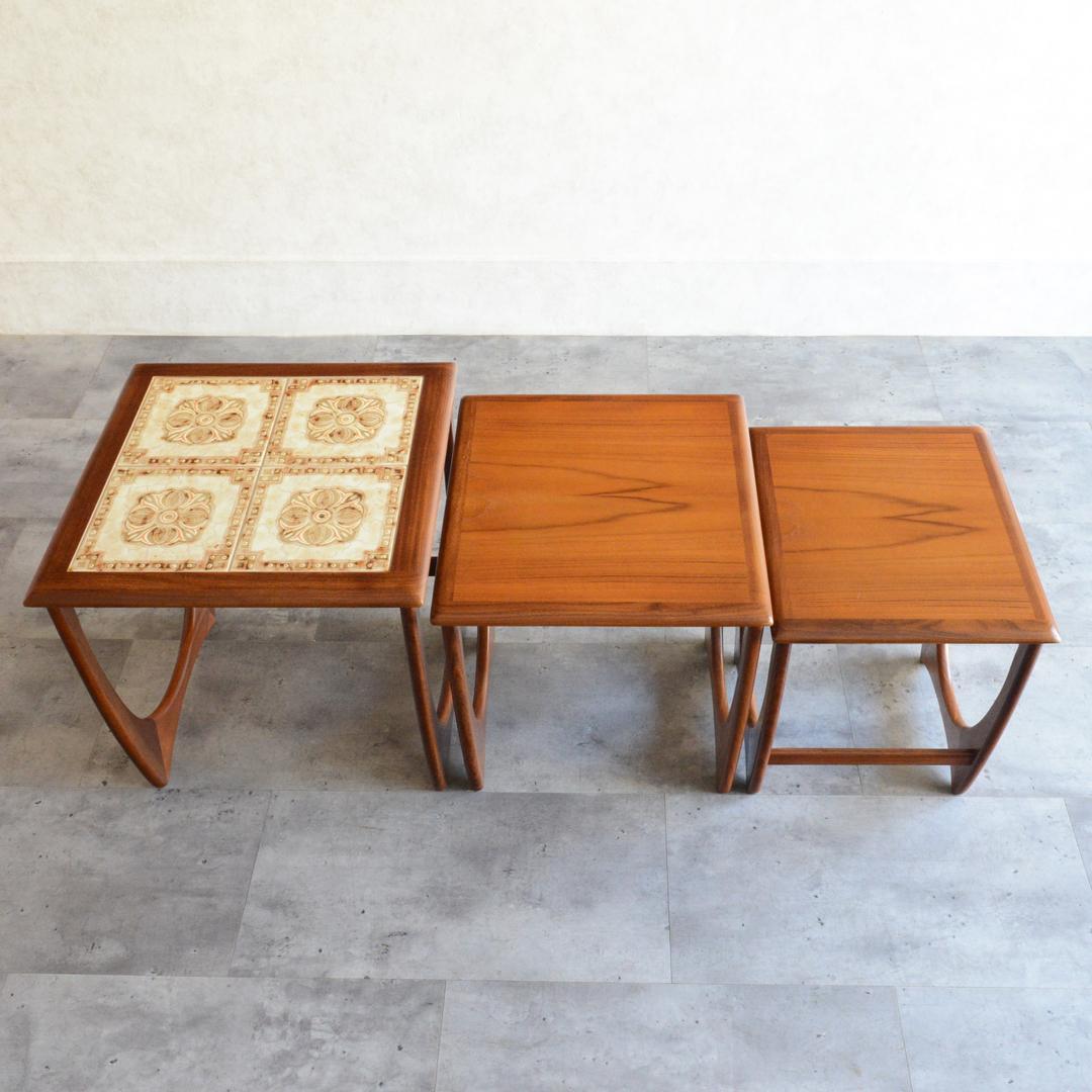 G-PLAN ヴィンテージ タイルトップ ネストテーブル チーク サイドテーブル