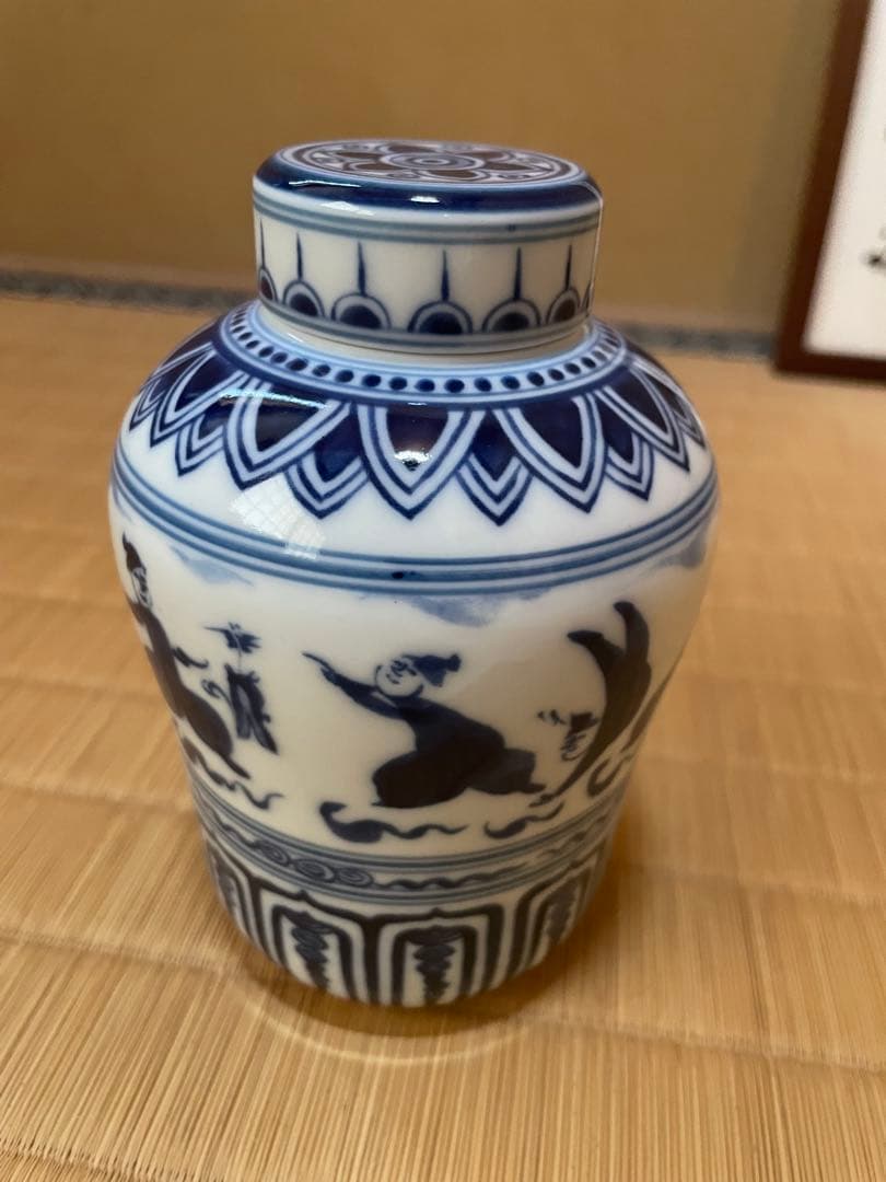 表千家　古曽部焼窯元 寒川義崇　振り出し　南蛮人 安南風人物　凡聖庵　松本宗匠