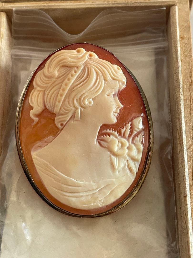 カメオ　ペンダントトップ　ブローチ　925銀