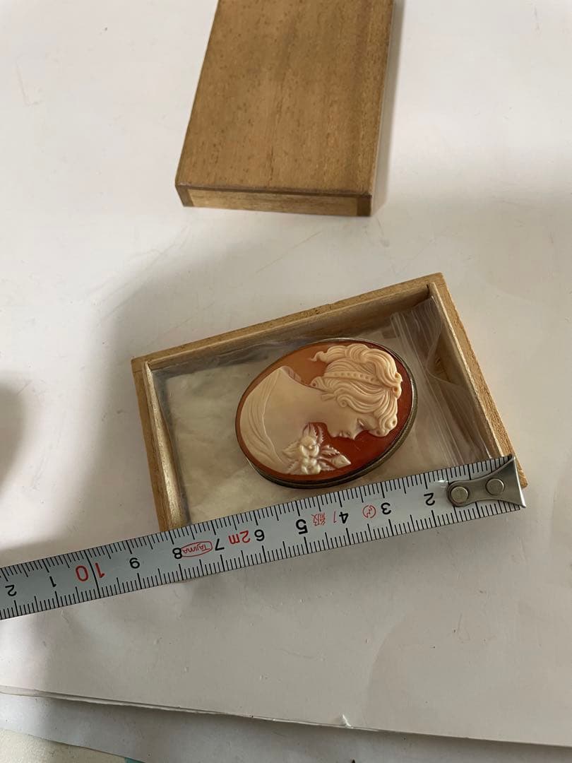 カメオ　ペンダントトップ　ブローチ　925銀