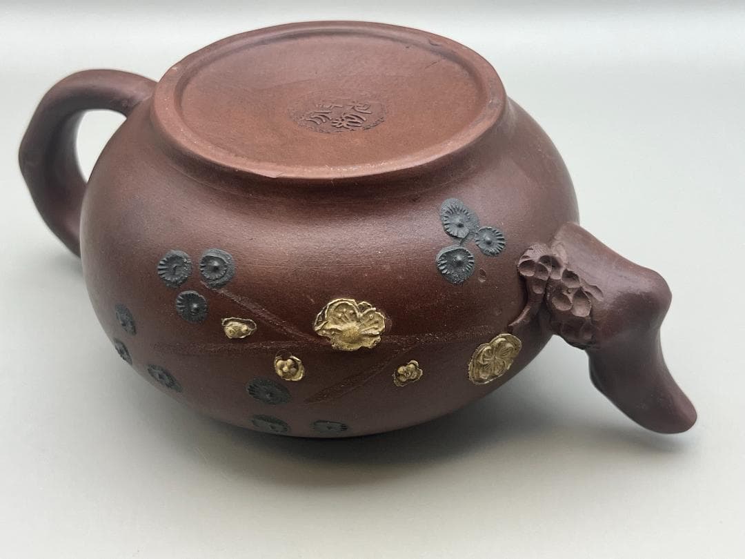 【海】中国美術品　紫砂壷　朱泥急須_11　在銘　時代品　美術品