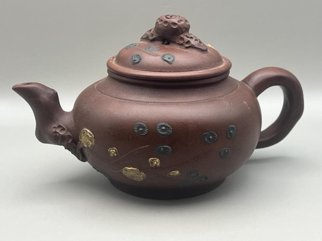 【海】中国美術品　紫砂壷　朱泥急須_11　在銘　時代品　美術品