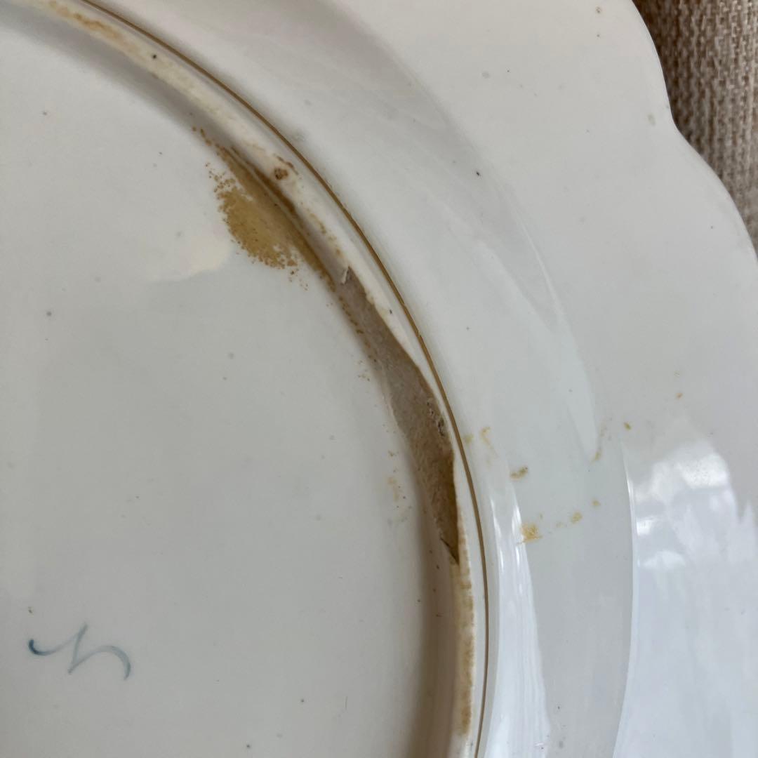 英国アンティーク　古ダービー18世紀　エドワーズウィザーズ 薔薇絵付けのプレート