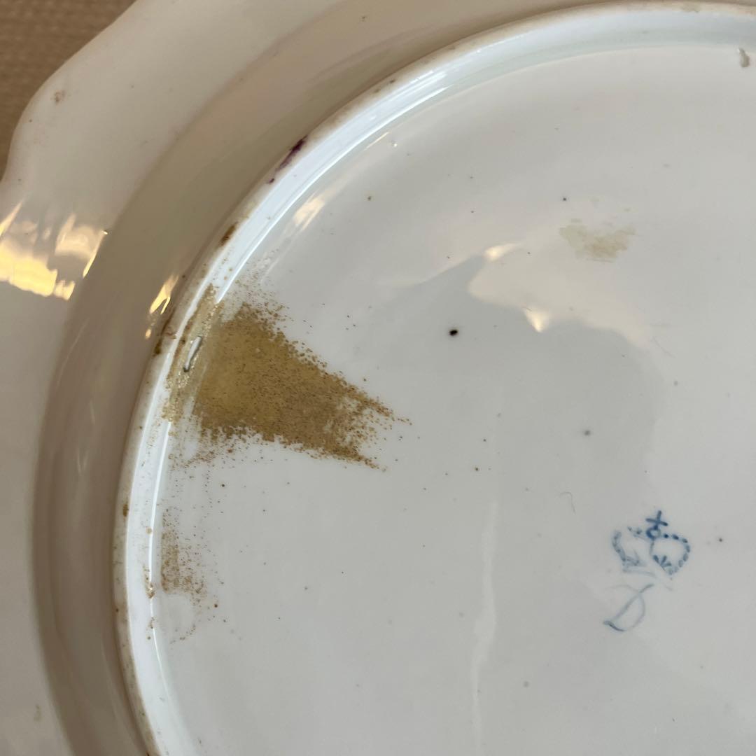 英国アンティーク　古ダービー18世紀　エドワーズウィザーズ 薔薇絵付けのプレート