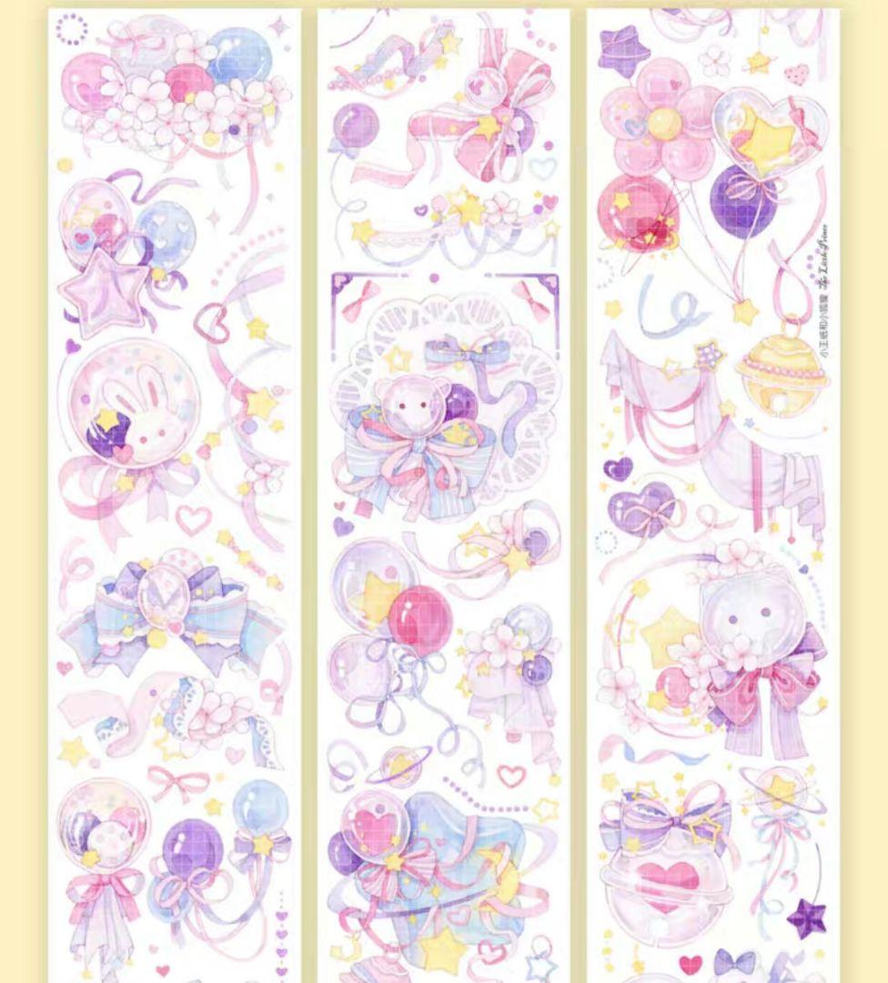 巻売 502★ 海外 マスキングテープ マステ PET 装飾 動物 兎 銀ホロ