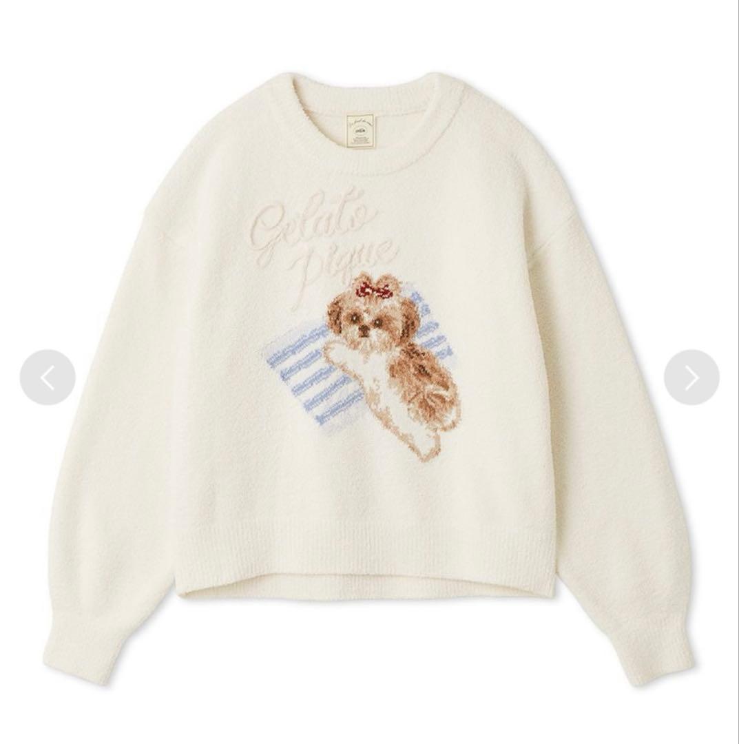 新品　gelato pique シーズー　ジャガードプルオーバー　オフホワイト