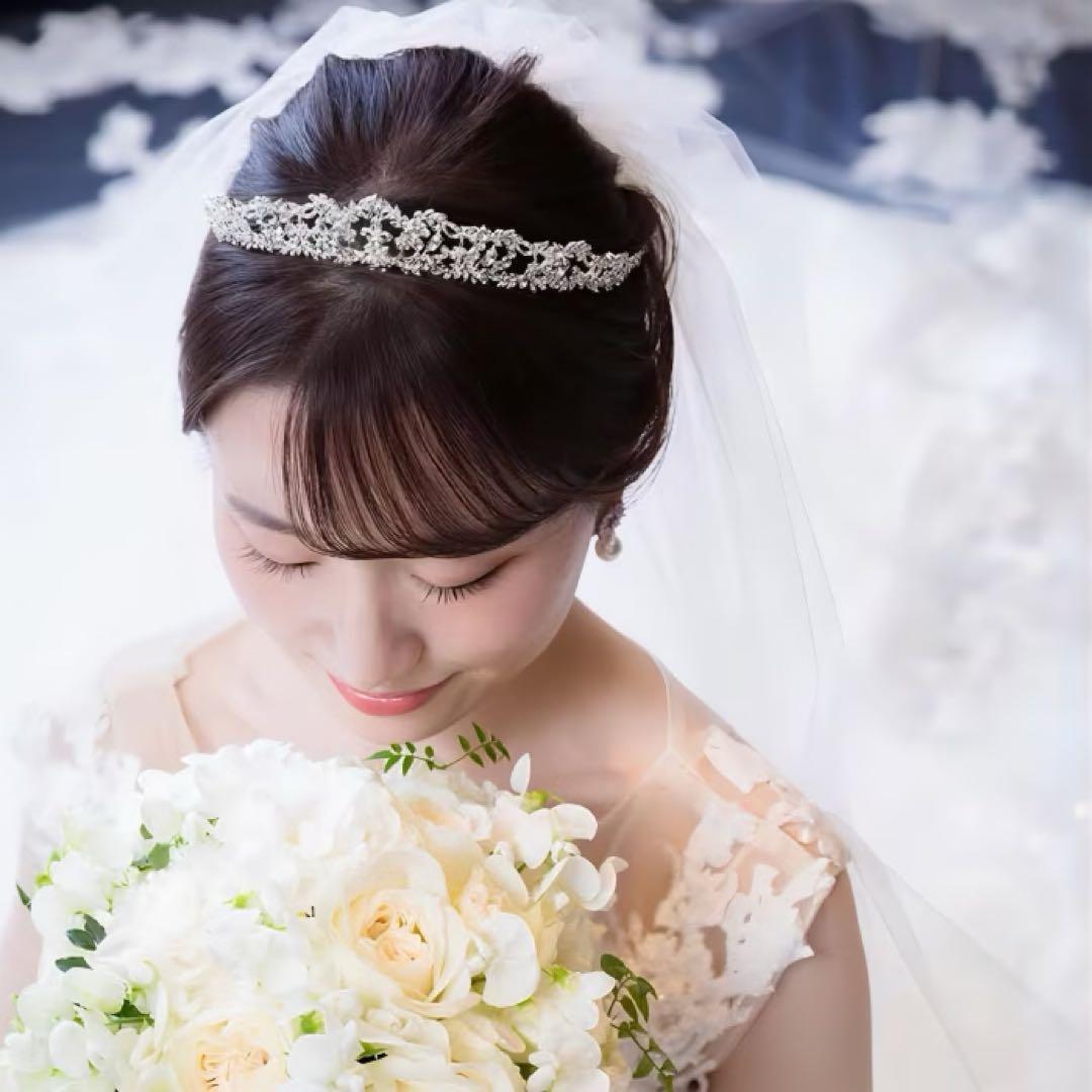 新品未使用【ANNAN WEDDING】横幅広め ティアラ T50