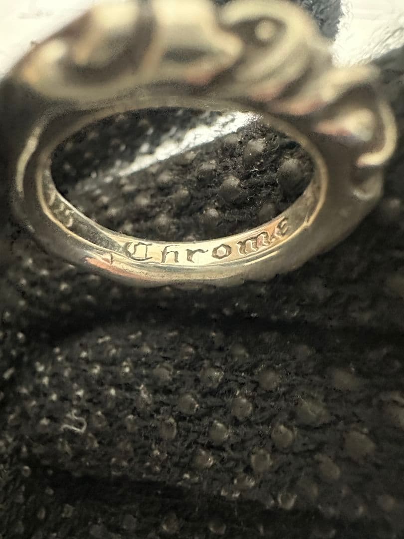 納品書有 クロムハーツ 正規品 スクロールバンド リング 約11.5号