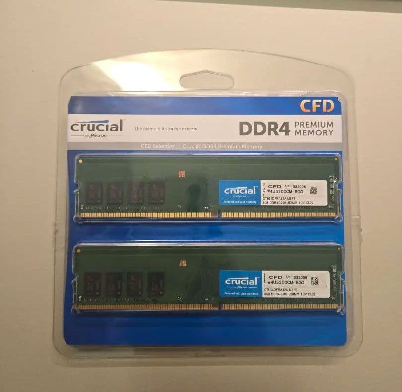 crucial DDR4 3200 16GB(8GB×2枚) W4U3200CM