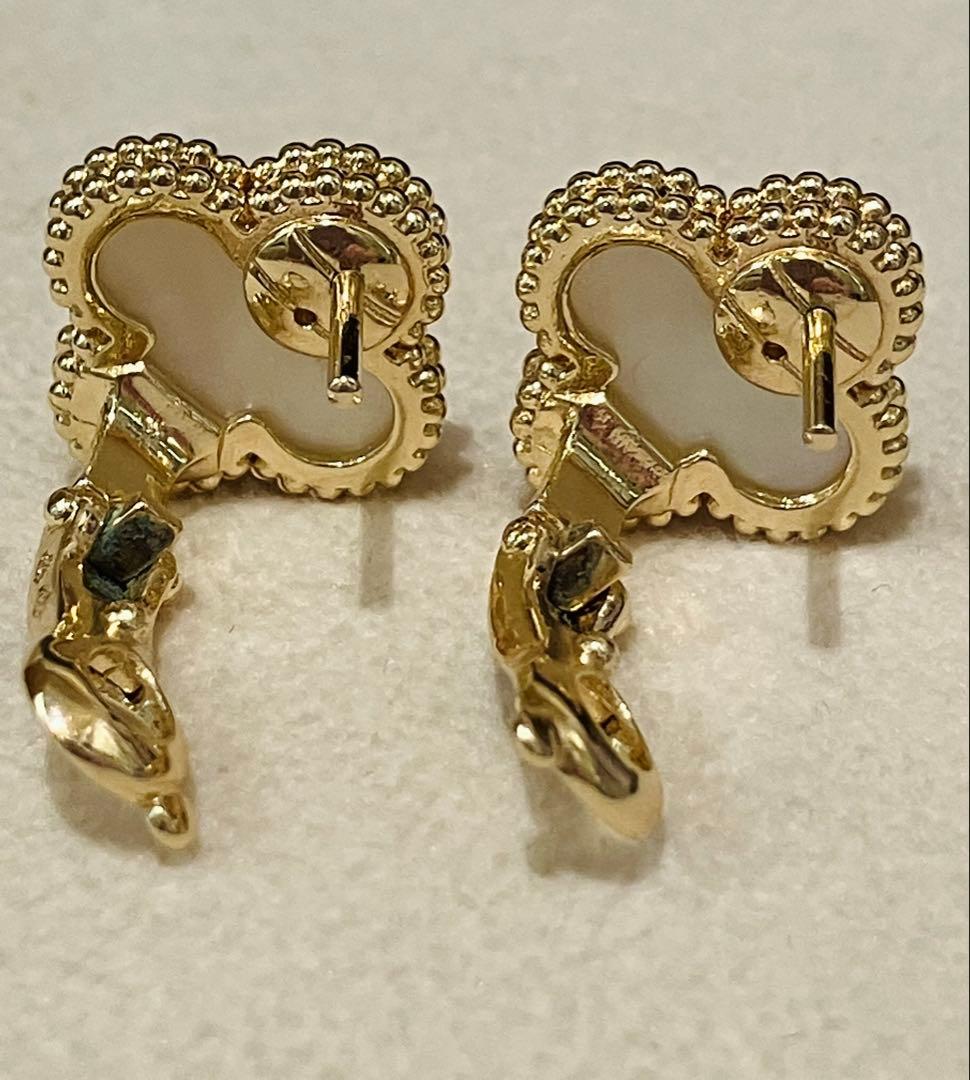 高品質SS級マザーオブパール15mm白蝶貝/SV925にK18厚塗りコーティング