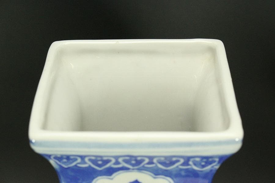 中国美術 窓絵 古い花瓶(ZE512)