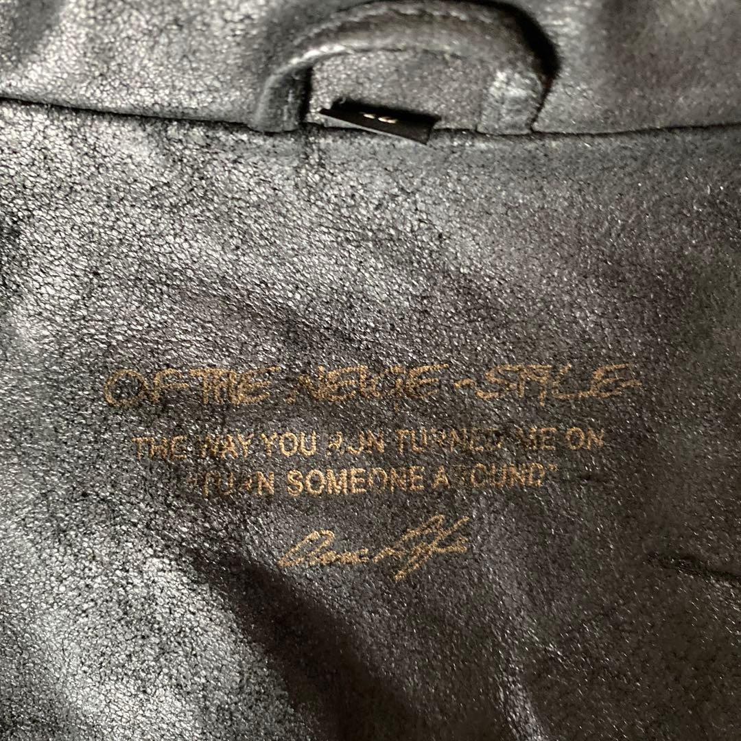 オブザネ－ジュスタイル　ホースレザー　シングルライダース　ジャケット　裏地総柄