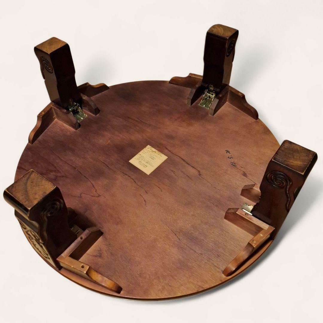 木製 折りたたみ ちゃぶ台 直径90cm 円卓 丸テーブル 座卓 昭和レトロ