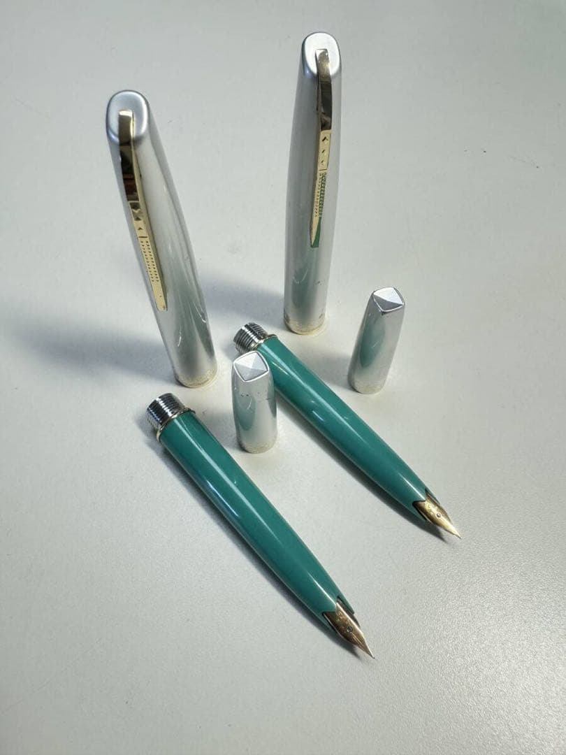 P576 PLATINUM 万年筆 2本 ペン先 18K 刻印 文房具